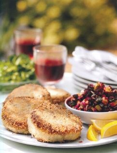 Smoked mackerel and horseradish fishcakes with avocado, beetroot and caper salsa