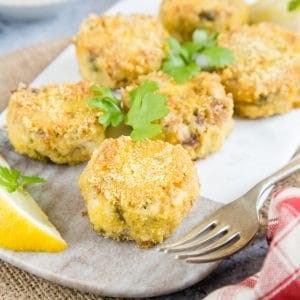 Smoked mackerel and horseradish fishcakes with chickpeas