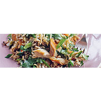 Smoked mackerel and mushroom pilaf