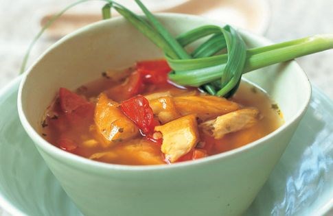 Smoked mackerel and tomato soup