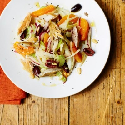 Smoked mackerel, orange & fennel salad (Insalata di sgombro affumicato con arance e finocchi)