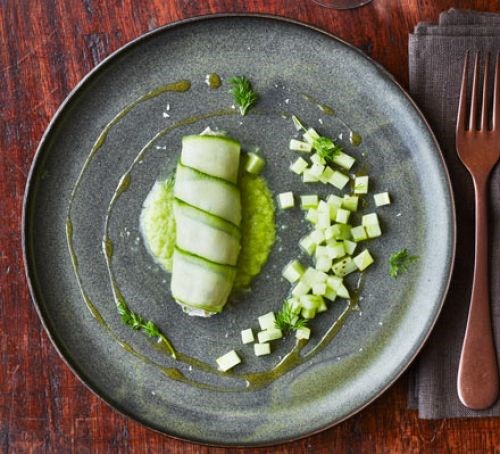 Smoked mackerel pâté with cucumber