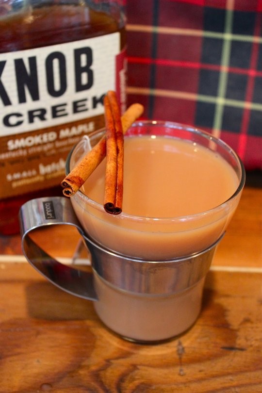Smoked maple bourbon chai tea toddy