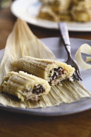 Smoked mushroom tamales
