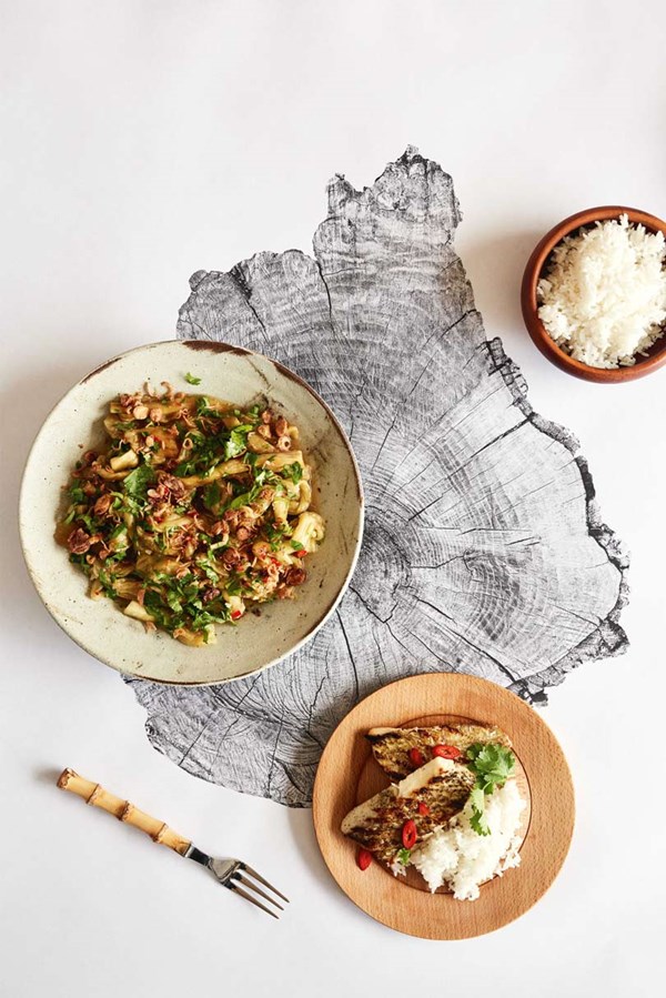 Smoked nam prik eggplant salad
