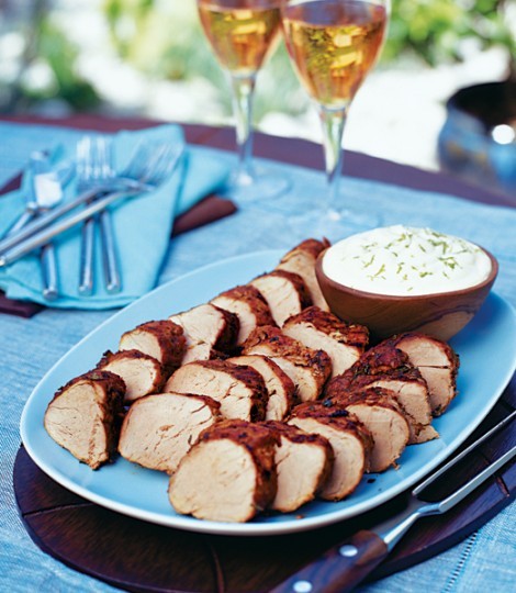 Smoked paprika pork with lime mayonnaise