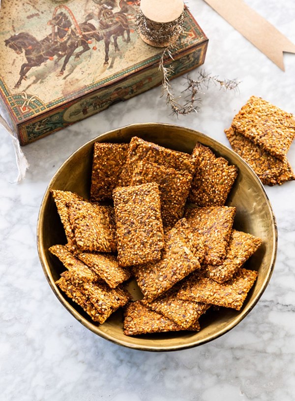Smoked paprika seeded crackers