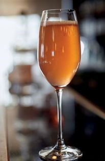 Smoked peach Bellini