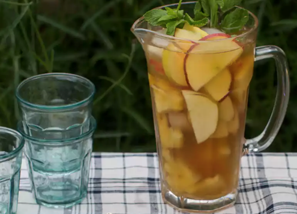 Smoked pineapple-bourbon punch