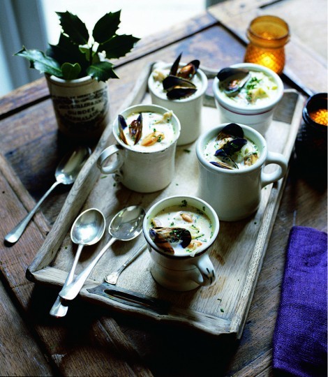 Smoked pollack and mussel chowder