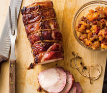 Smoked pork loin with dried-fruit chutney