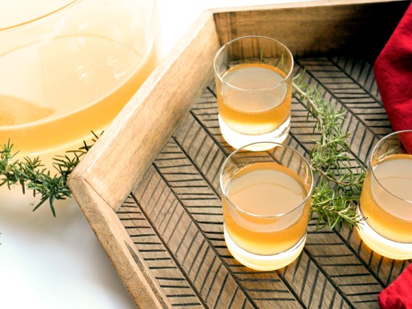 Smoked-rosemary rum punch