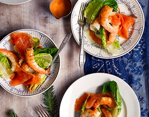 Smoked salmon & prawns with Miami cocktail sauce