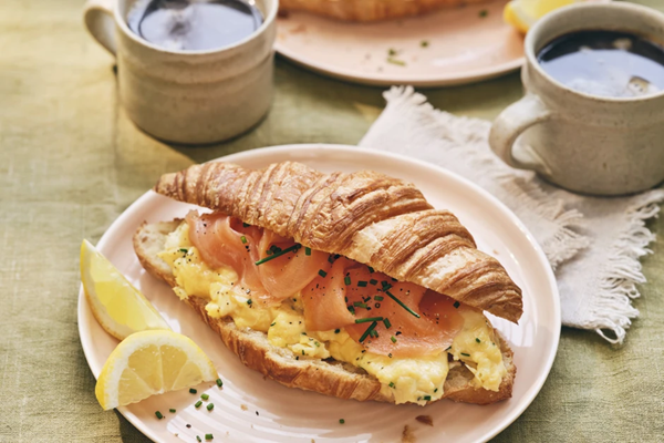 Smoked salmon & scramble-stuffed croissants
