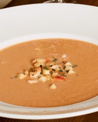 Smoked salmon and celery root bisque