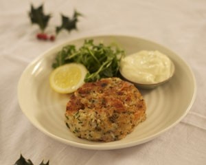 Smoked salmon and chive fishcakes