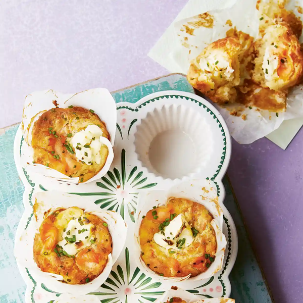 Smoked salmon and cream cheese breakfast muffins
