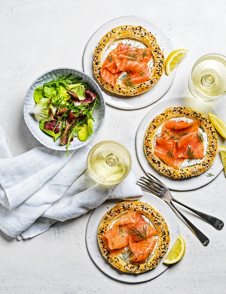Smoked salmon and cream cheese galettes