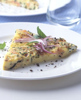 Smoked-salmon and cream cheese frittata