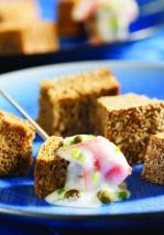 Smoked salmon and cream cheese fondue