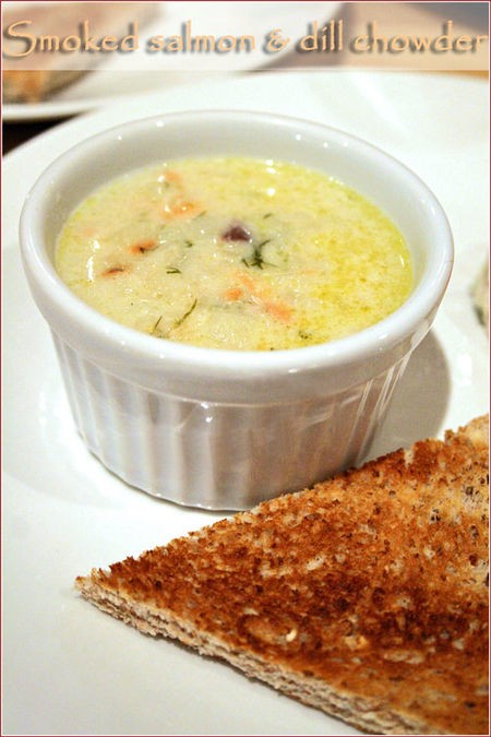 Smoked salmon and dill chowder