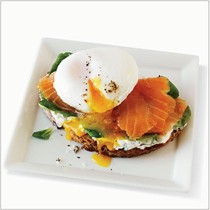 Smoked salmon and egg sandwich