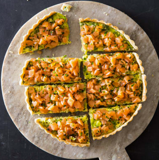 Smoked-salmon and leek tart
