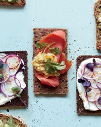 Smoked salmon and preserved lemon tea sandwiches