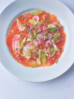 Smoked salmon and radish salad