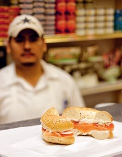 Smoked salmon bagel