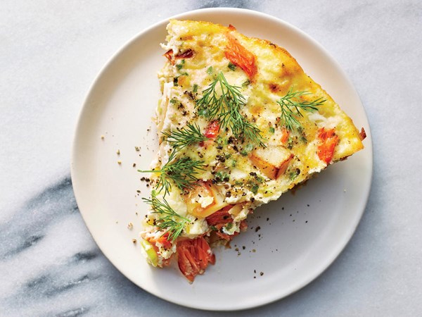 Smoked salmon breakfast casserole