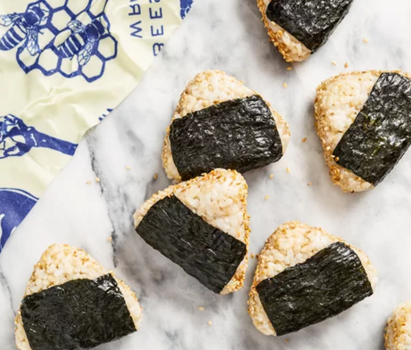 Smoked salmon brown rice onigiri
