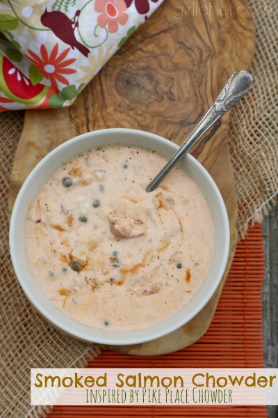 Smoked salmon chowder