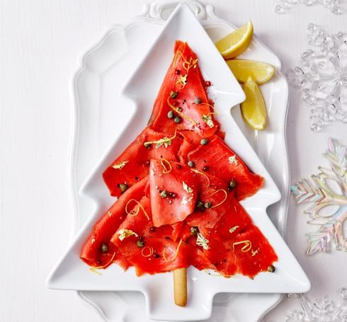 Smoked salmon 'Christmas tree'