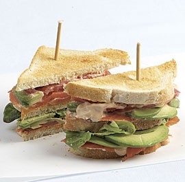 Smoked salmon club sandwich