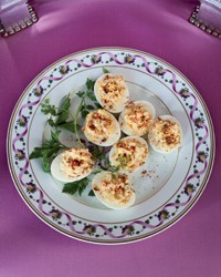Smoked-salmon deviled eggs