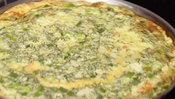 Smoked salmon frittata