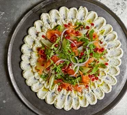 Smoked salmon grazing wreath