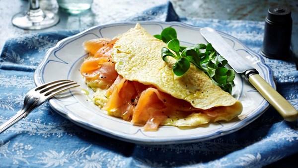 Smoked salmon omelette [Raymond Blanc]