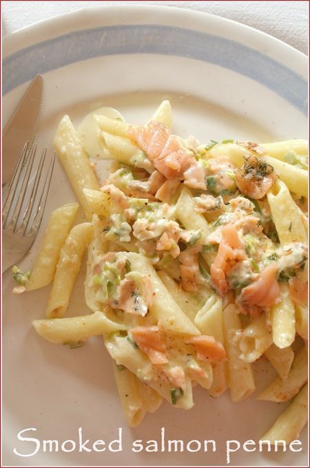 Smoked salmon penne