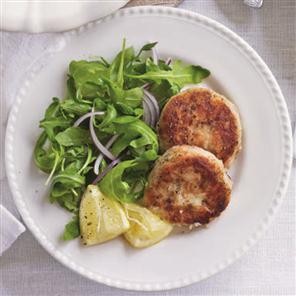 Smoked salmon, prawn and dill fishcakes