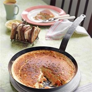 Smoked salmon soufflé omelette