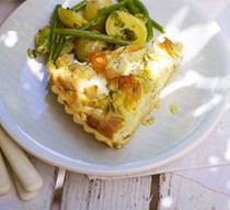 Smoked salmon soufflé tart