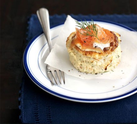 Smoked salmon soufflés
