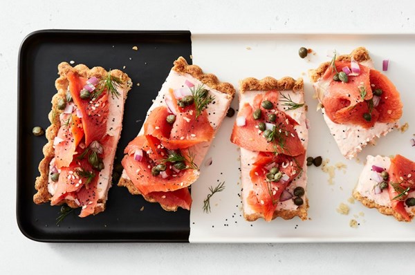 Smoked salmon tart