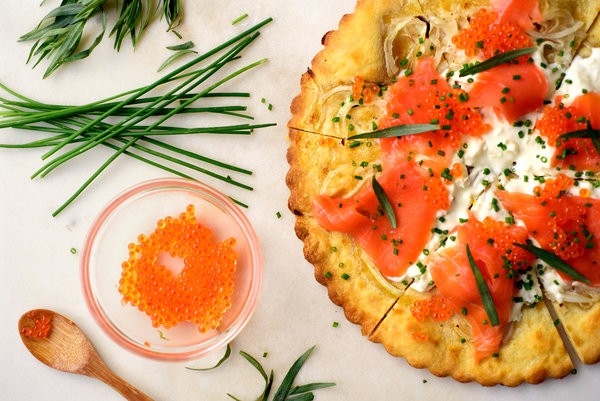 Smoked salmon tart for a crowd