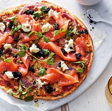 Smoked salmon with caviar and mascarpone
