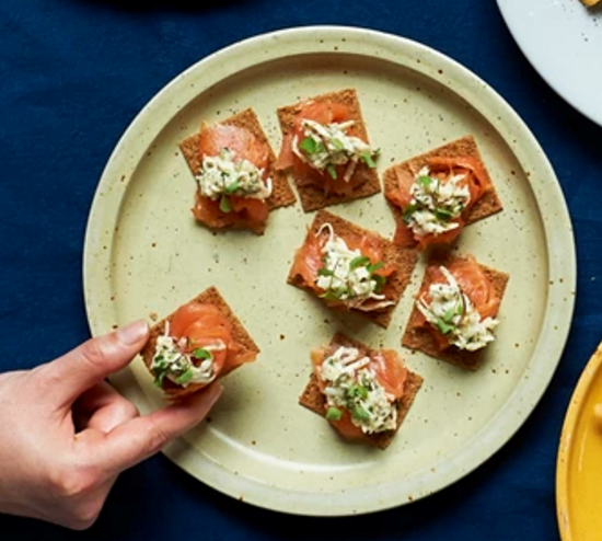 Smoked salmon with celeriac