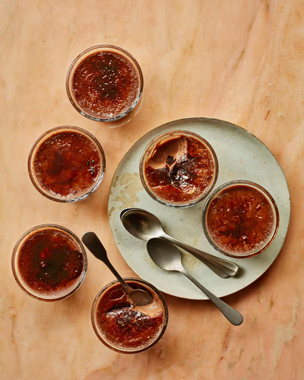 Smoked salt chocolate creme brulee