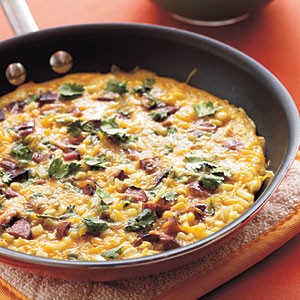 Smoked sausage and corn frittata